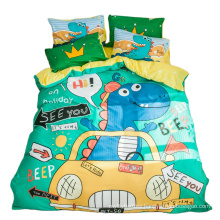 Amazon select supplier children bedding set cute quilt cover bedding set 100% cotton printed cartoon dinosaur bedding set